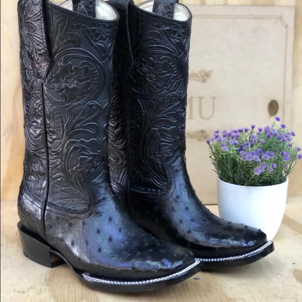 ostrich western boots